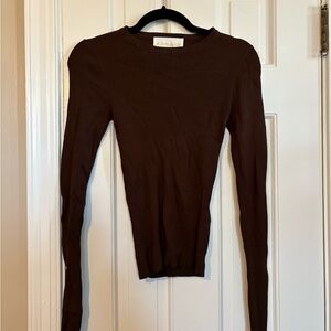 Remain Birger Christensen Basel Knit Ribbed Sweater Top in BROWN - US 0